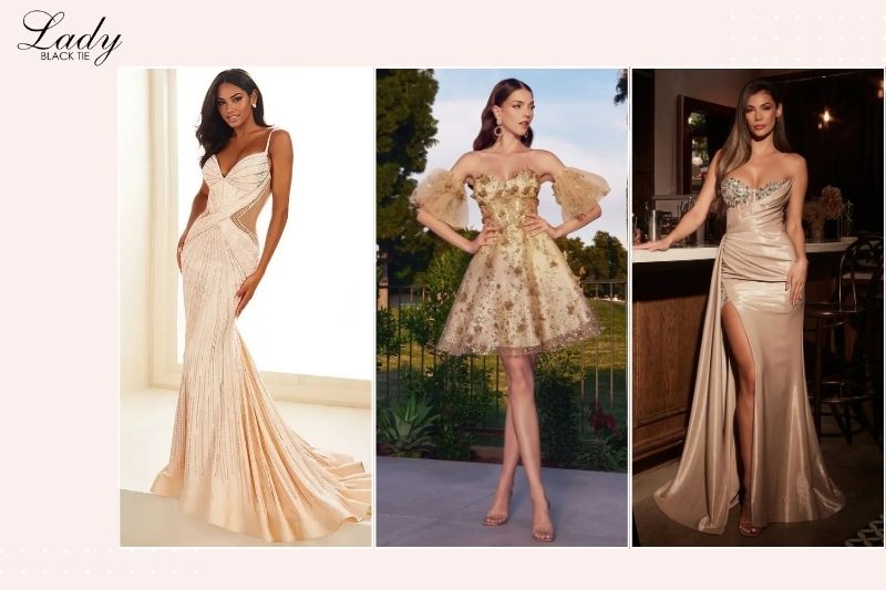 champagne fancy dress outfit Freesia Formal Dress Champagne - S