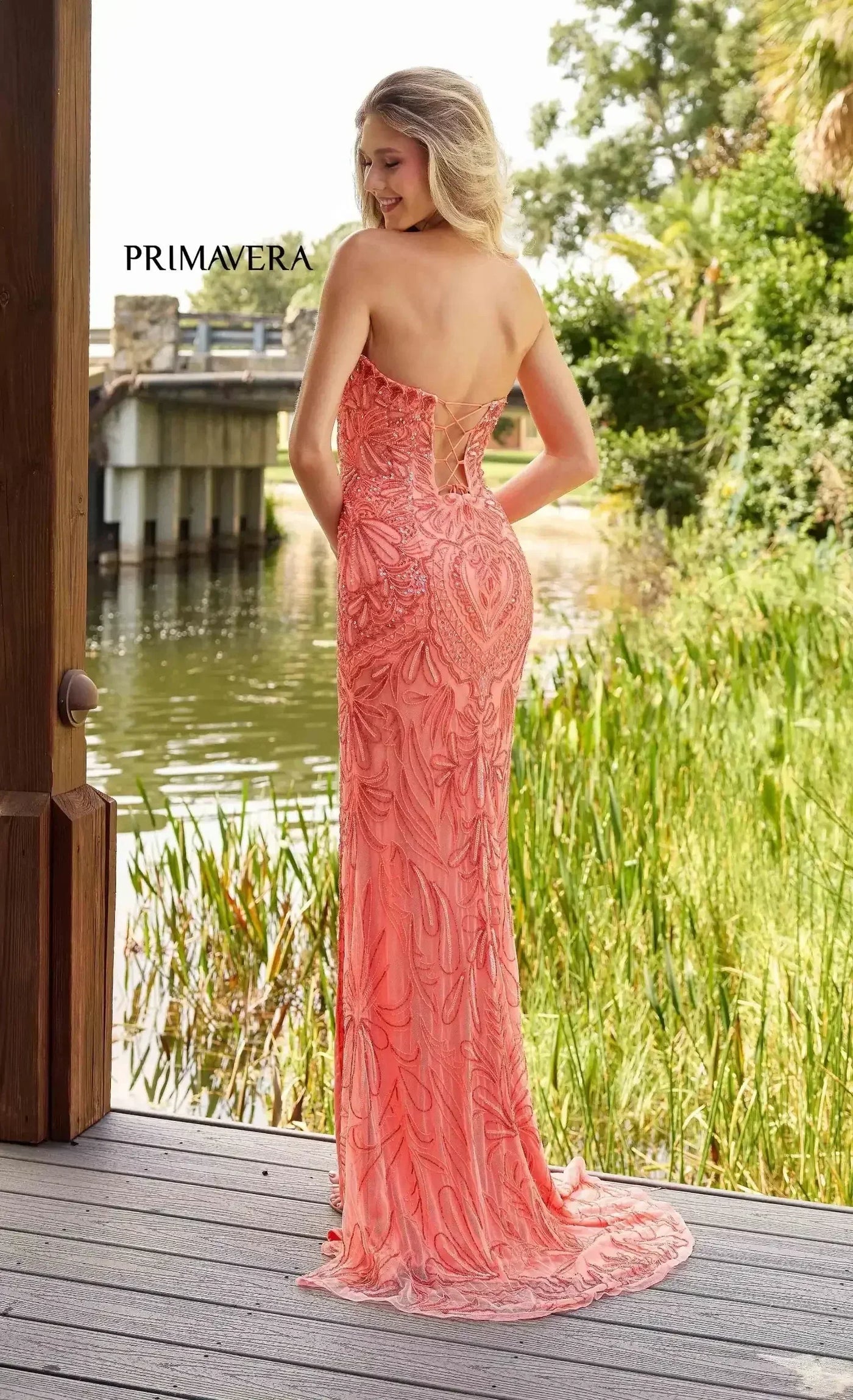 4335 - Primavera - Strapless Fitted Beaded Gown