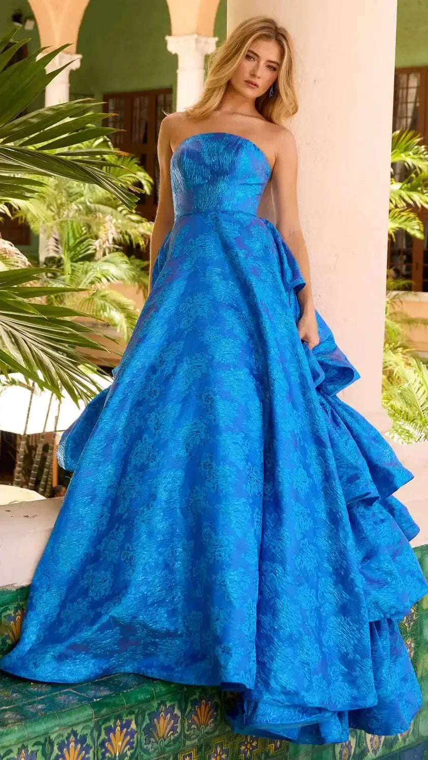 26412 - Ava Presley - Floral Jacquard Ball Gown