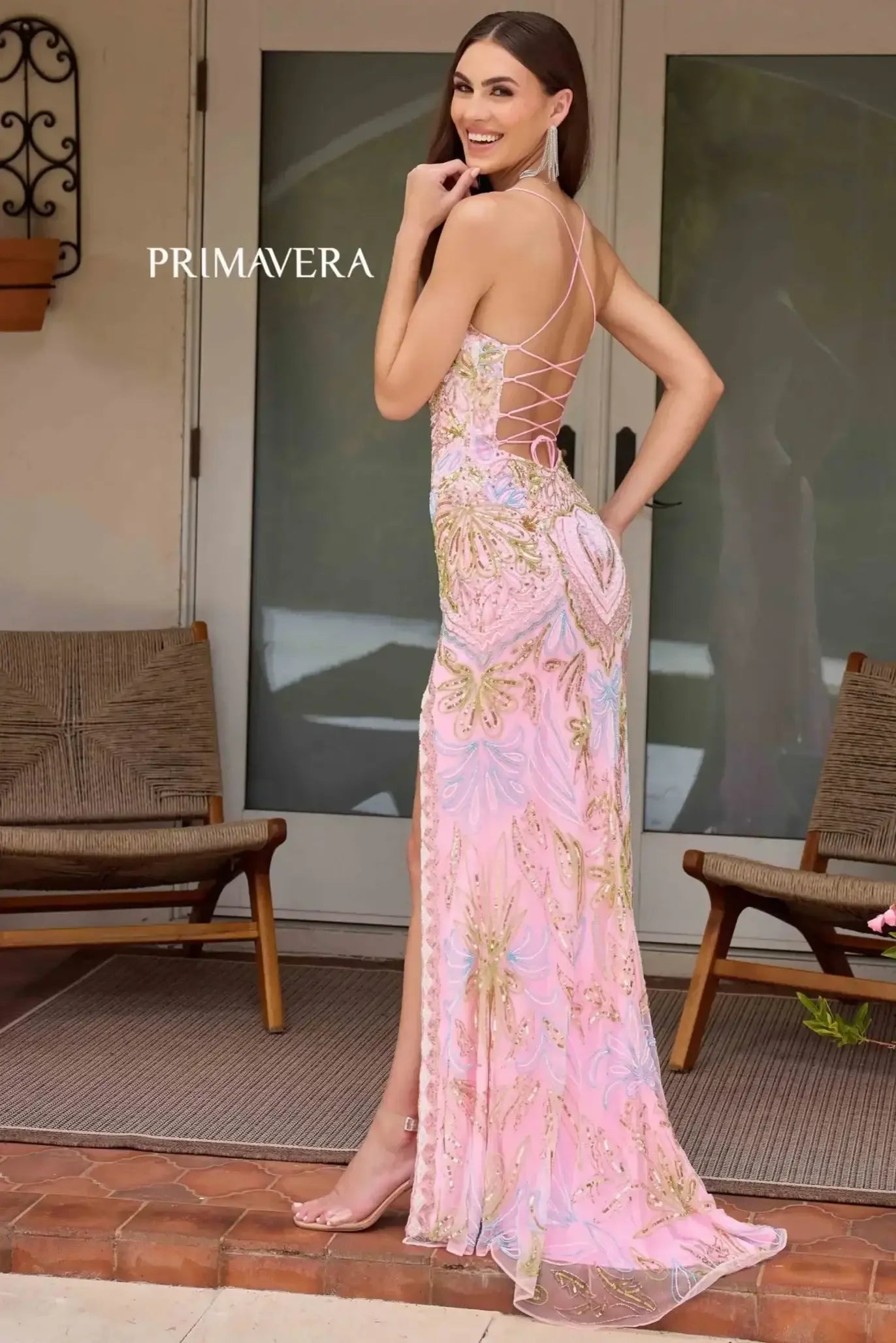 4156 - Primavera - Long Beaded Gown