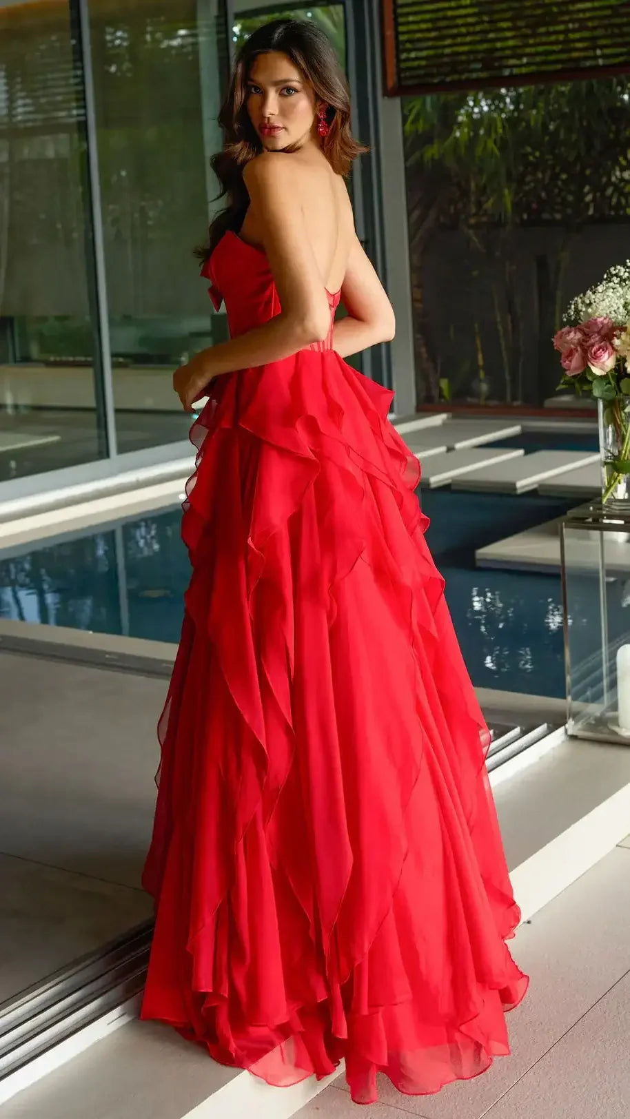 42209 - Ava Presley - A-Line Ruffle Gown