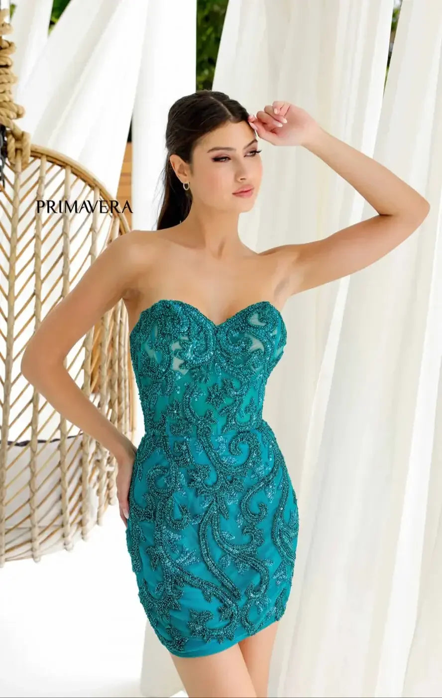 4227 - Primavera - Corset Beaded Mini Dress