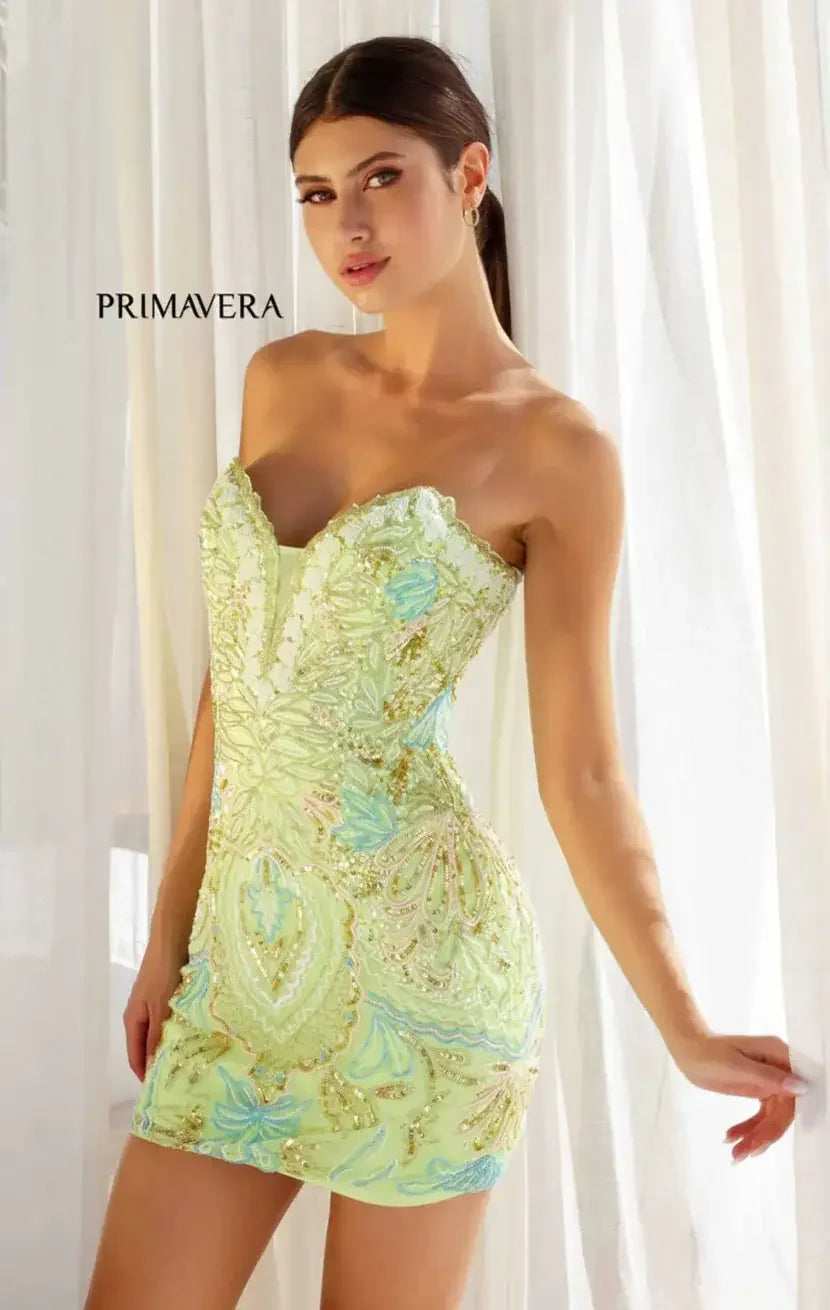 4243 - Primavera - Vintage Style Strapless Beaded Dress