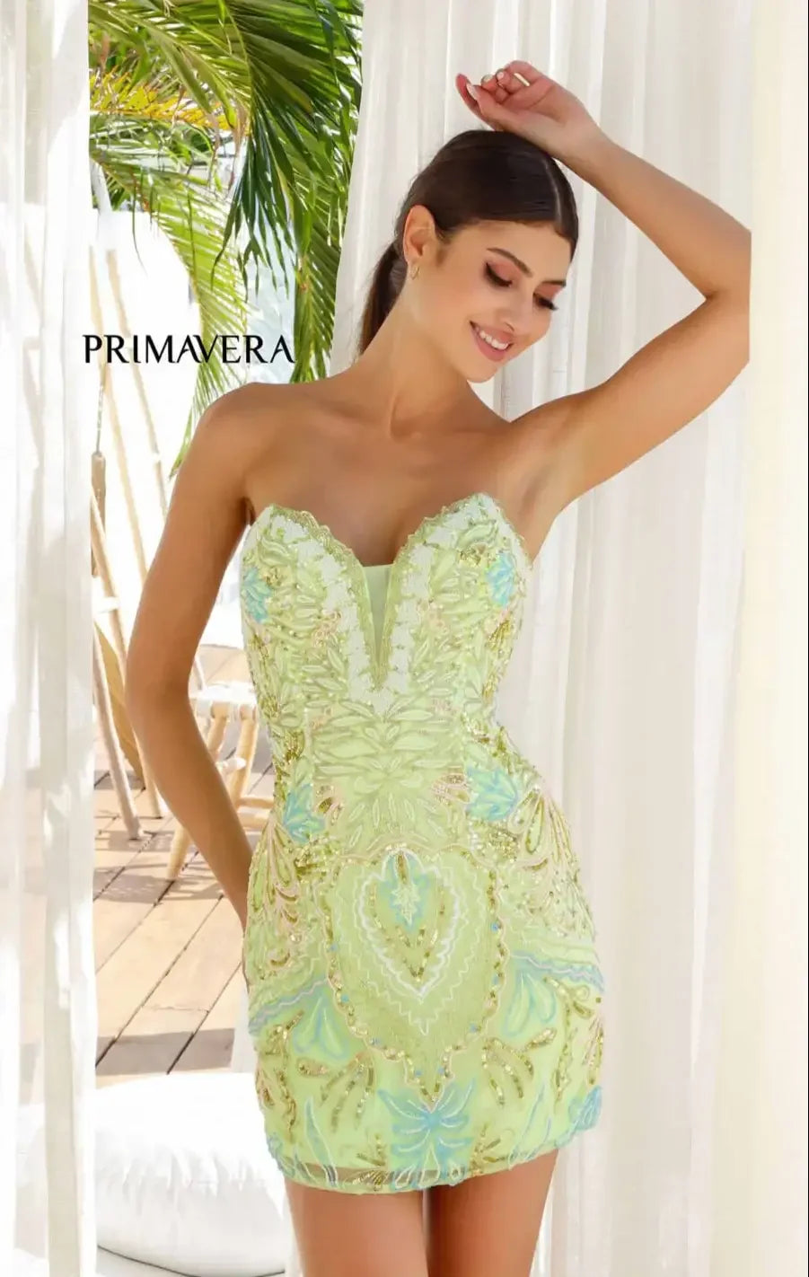 4243 - Primavera - Vintage Style Strapless Beaded Dress