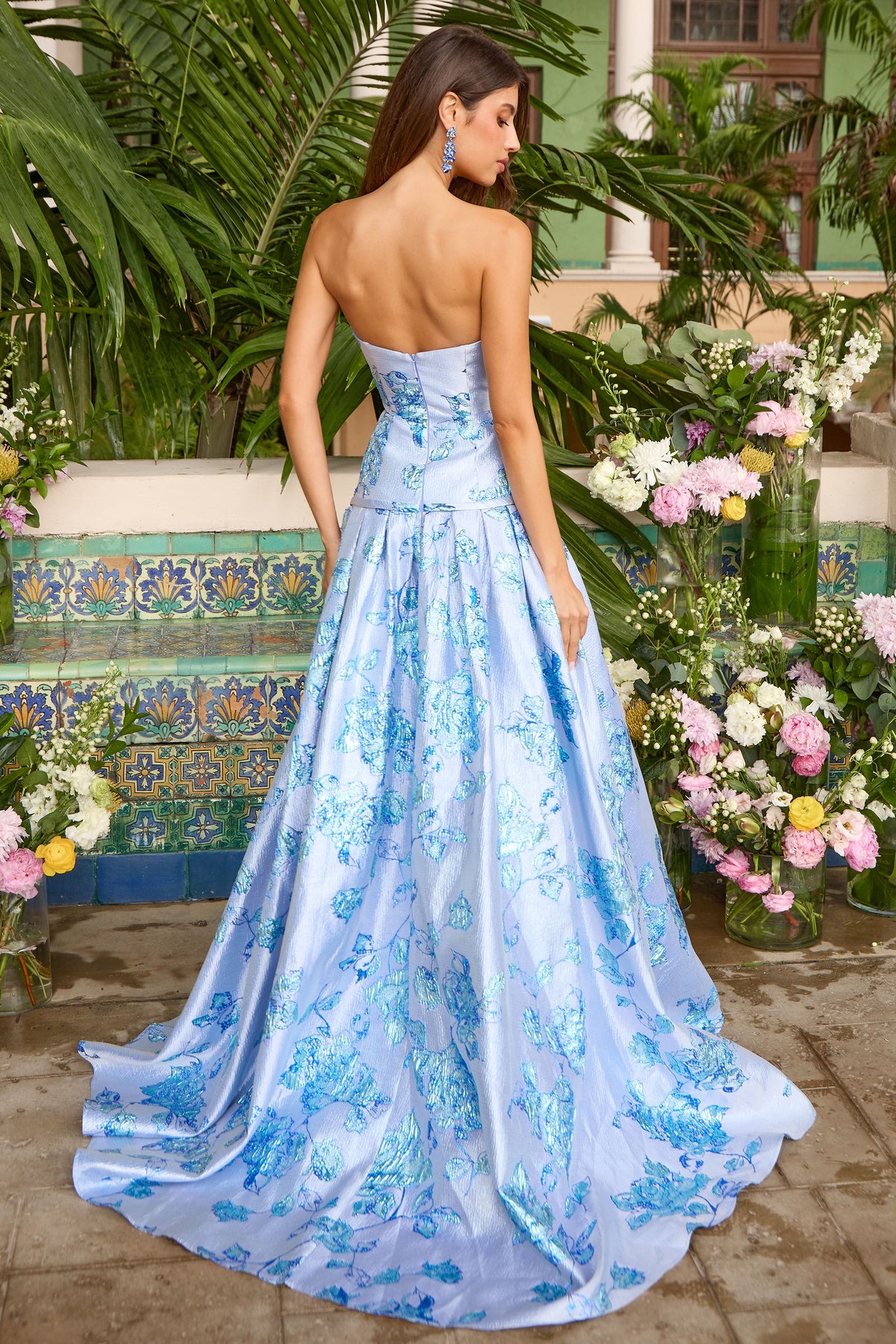 Ava Presley 42460 in Periwinkle, back view | Lady Black Tie