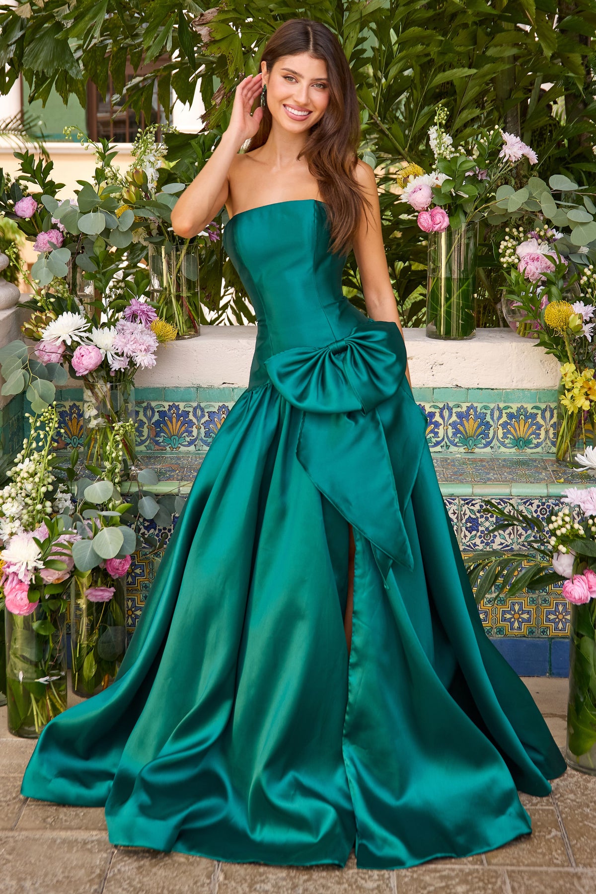 Ava Presley 42477 in Hunter Green, front view | Lady Black Tie