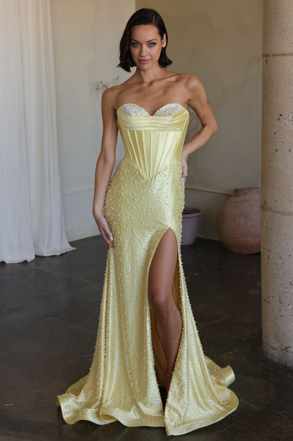 42513 - Ava Presley - Pearl Corset Dress with Bow