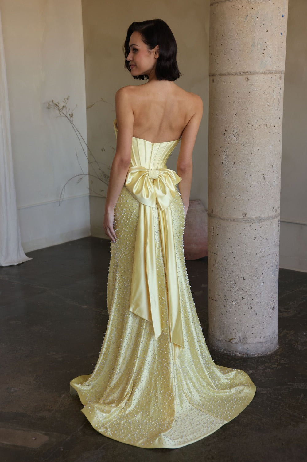 42513 - Ava Presley - Pearl Corset Dress with Bow