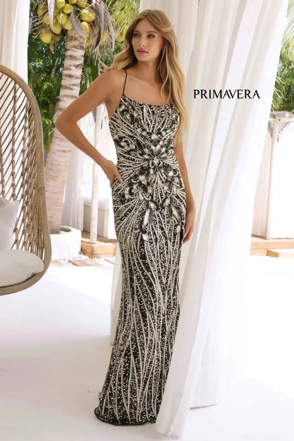 4319 - Primavera - Long Beaded Dress