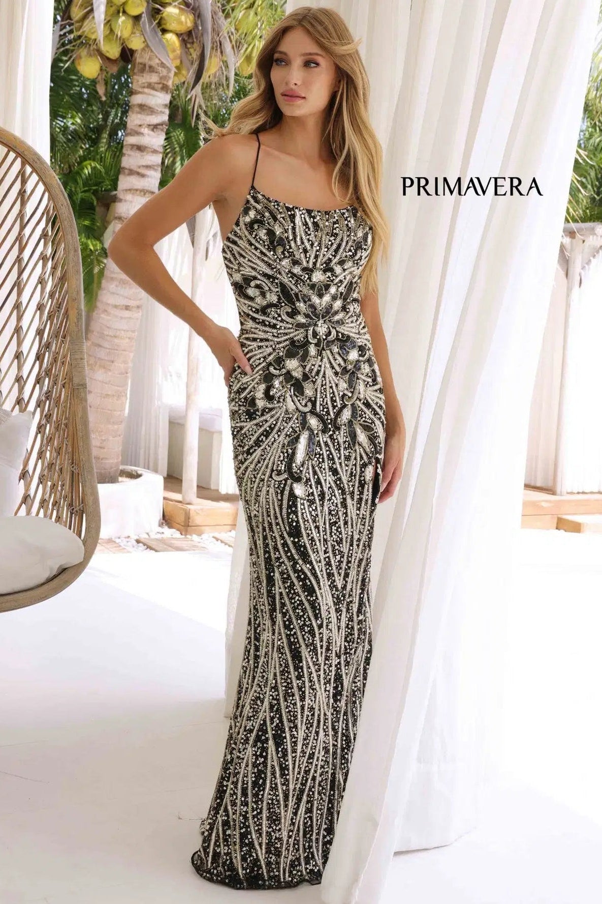 4319 - Primavera - Long Beaded Dress
