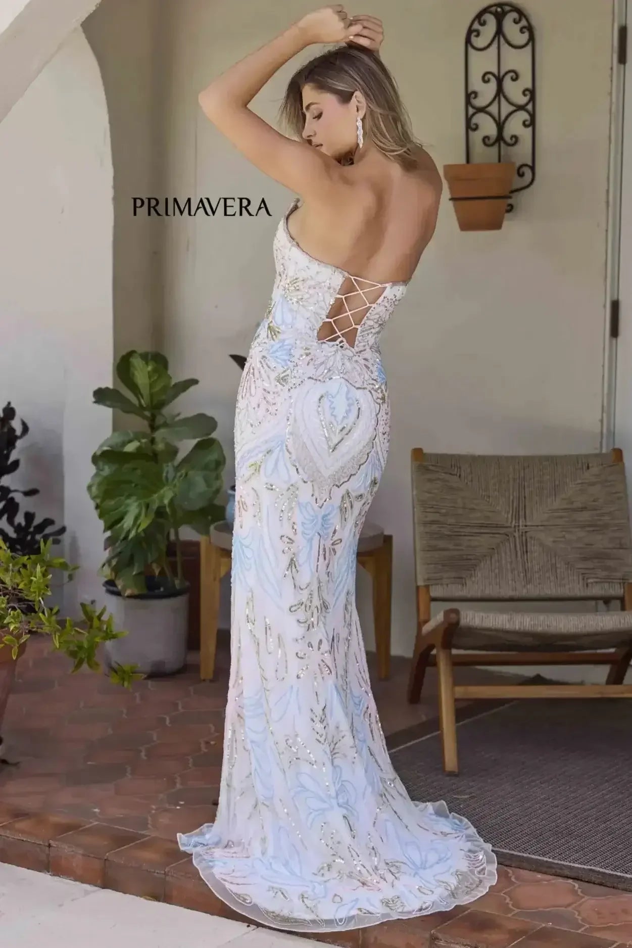 4382 - Primavera - Strapless Beaded Gown