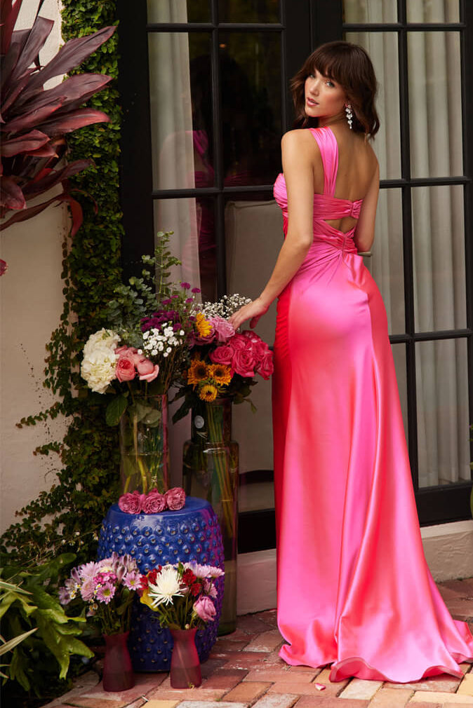 47020 - Ava Presley - Ruched Bodice One Shoulder Dress