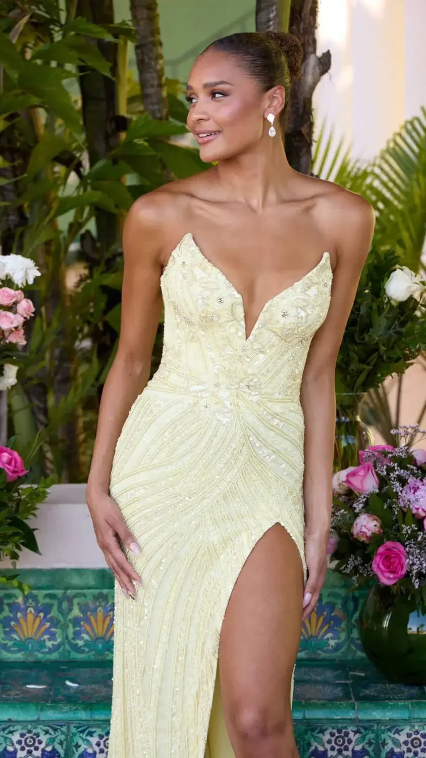 47123 - Ava Presley - Strapless Sequin Gown