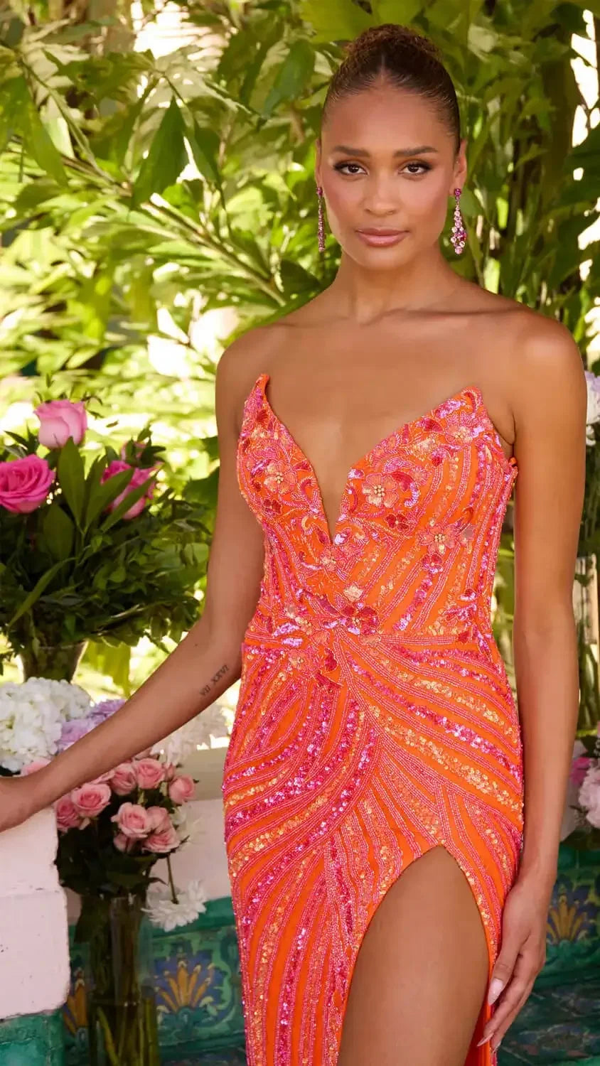 47123 - Ava Presley - Strapless Sequin Gown