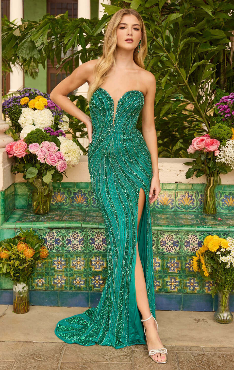 47230 - Ava Presley - Shimmering Swirl Sequin Gown