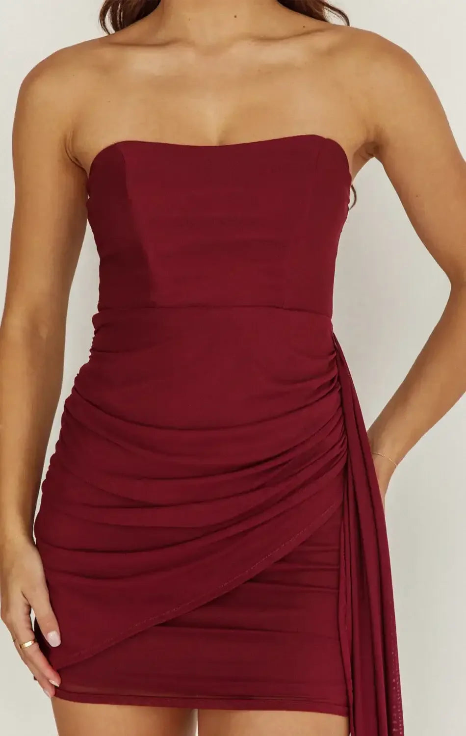 DARIA ASYMMETRICAL MINI DRESS - GRAPE