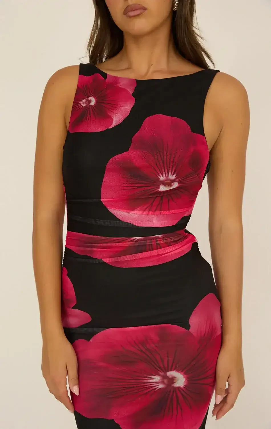 Priya Black Floral Maxi Dress