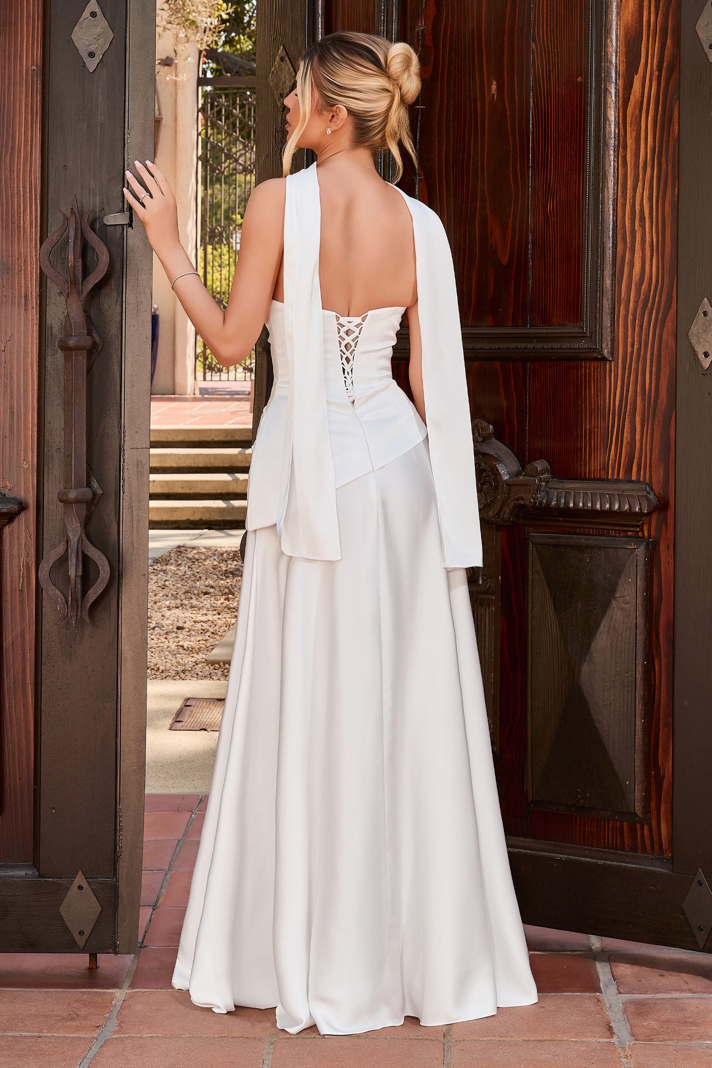 Annabeth Gown - Modern Fitted Gown with Scarf