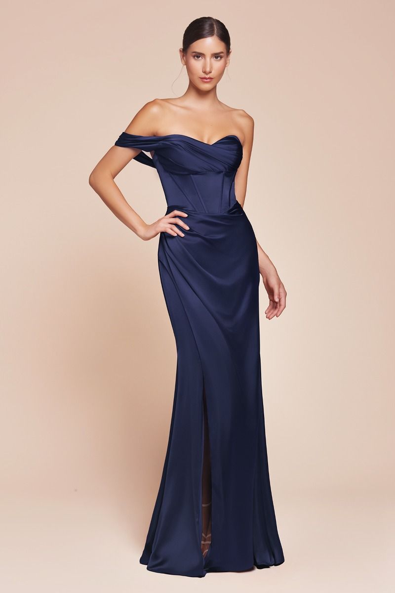 AUDRA GOWN - ONE SHOULDER LUXE SATIN CORSET DRESS