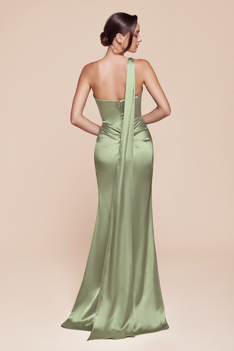 BRYCE GOWN - ONE SHOULDER LUXE SATIN DRESS