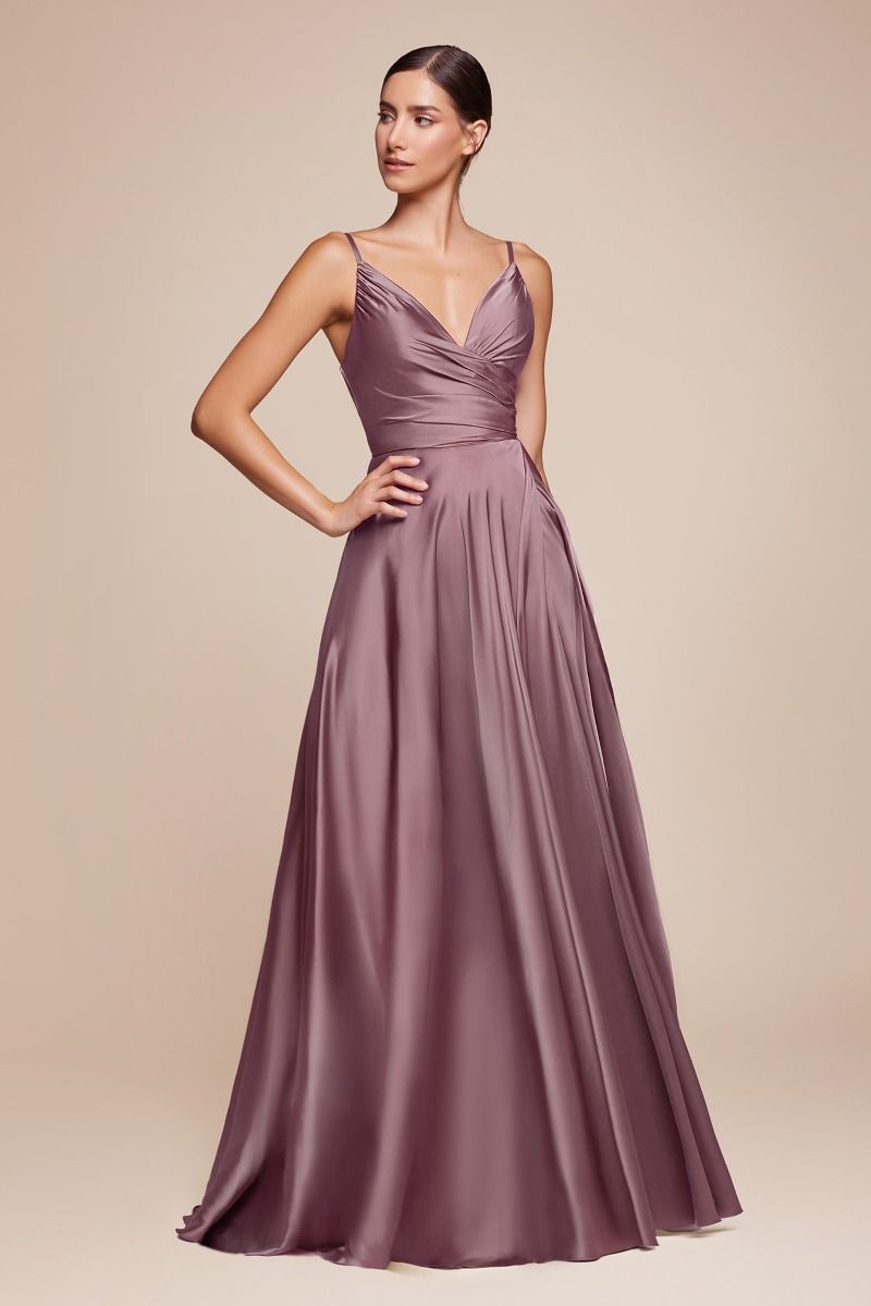 ERICA GOWN - SOFT SATIN A-LINE DRESS