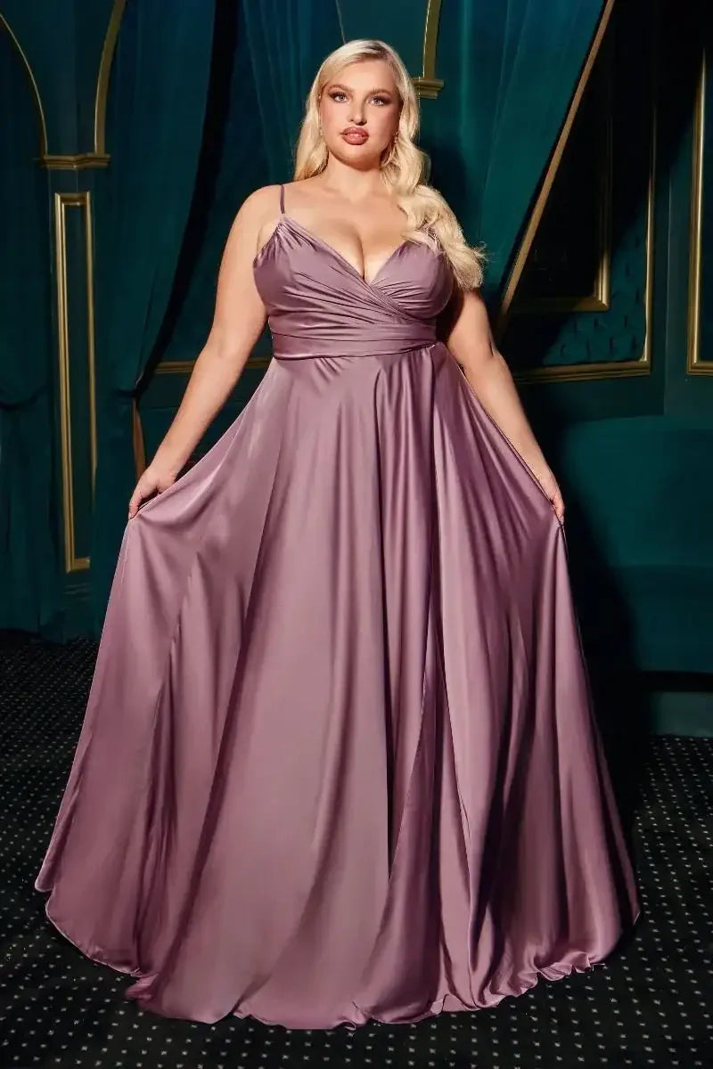 ERICA GOWN - ENGLISH VIOLET - SOFT SATIN A-LINE SWEETHEART NECKLINE