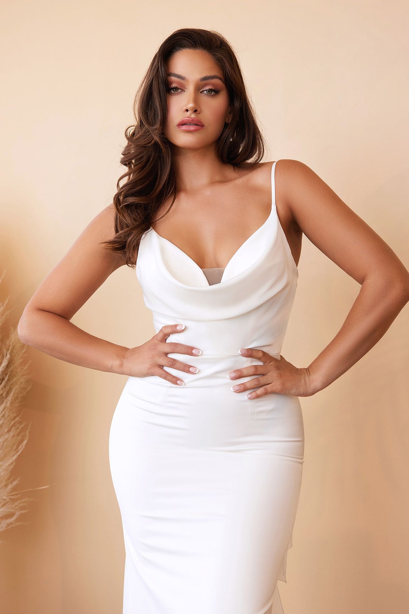 Maxine Gown - Tie-Back Satin Charmeuse Mermaid Gown