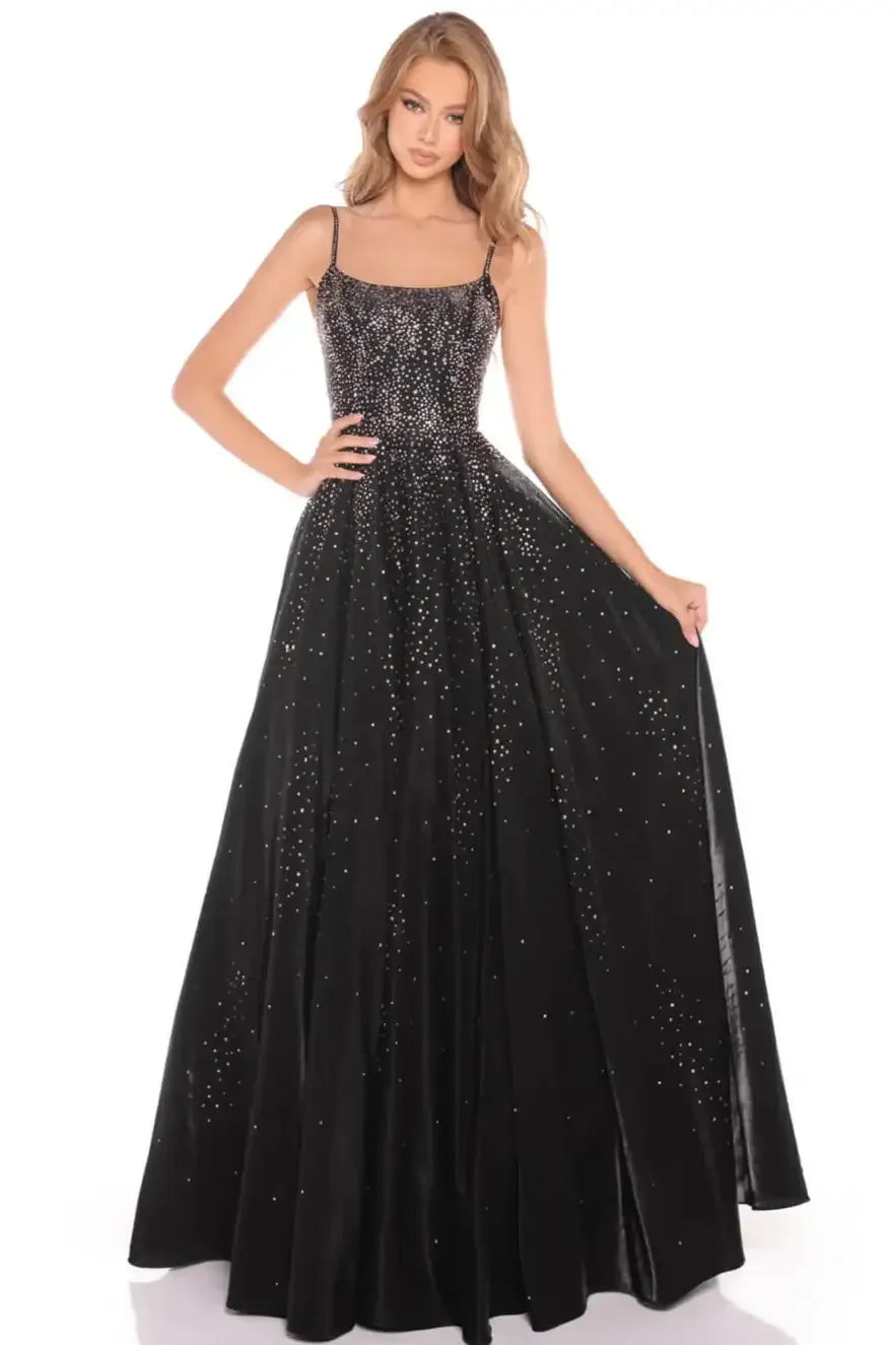 87292 - Amarra - Hot Stone Ball Gown With Scoop Neckline