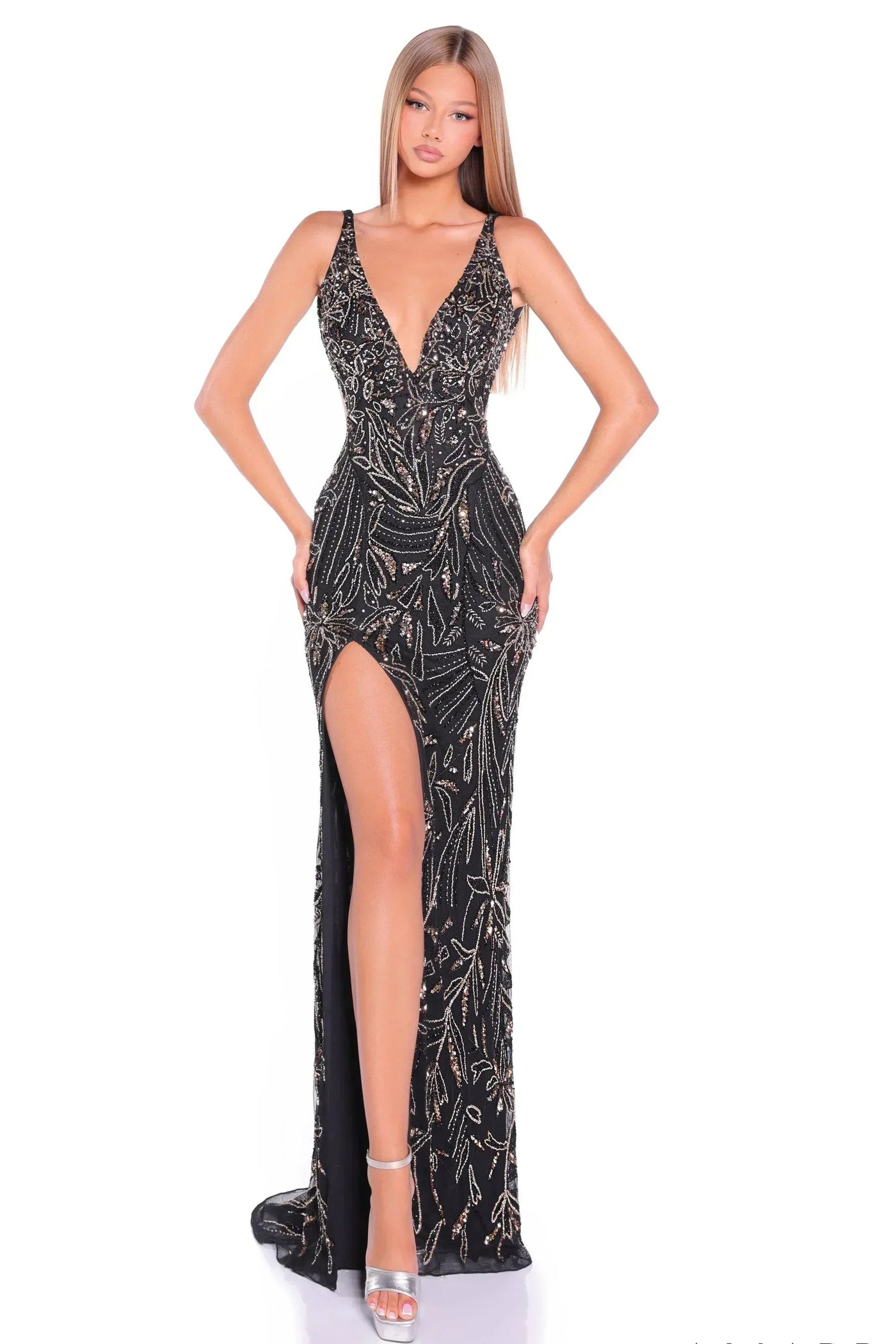 89179 - Amarra - Halter Sequin Evening Gown