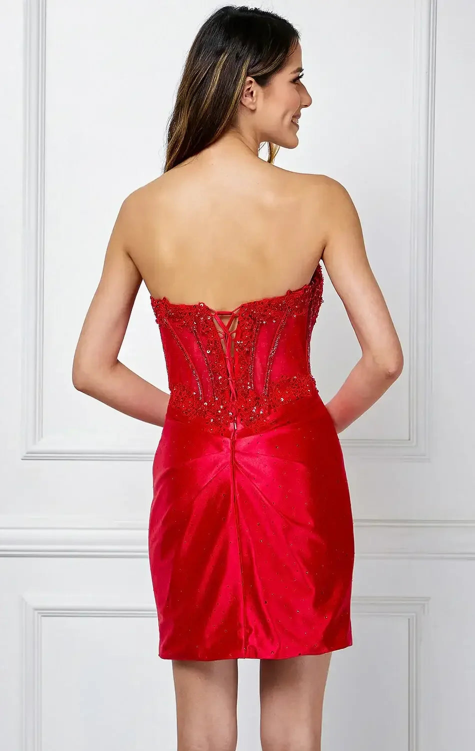 HARRIET MINI DRESS - STRAPLESS SCOOP NECKLINE COCKTAIL DRESS