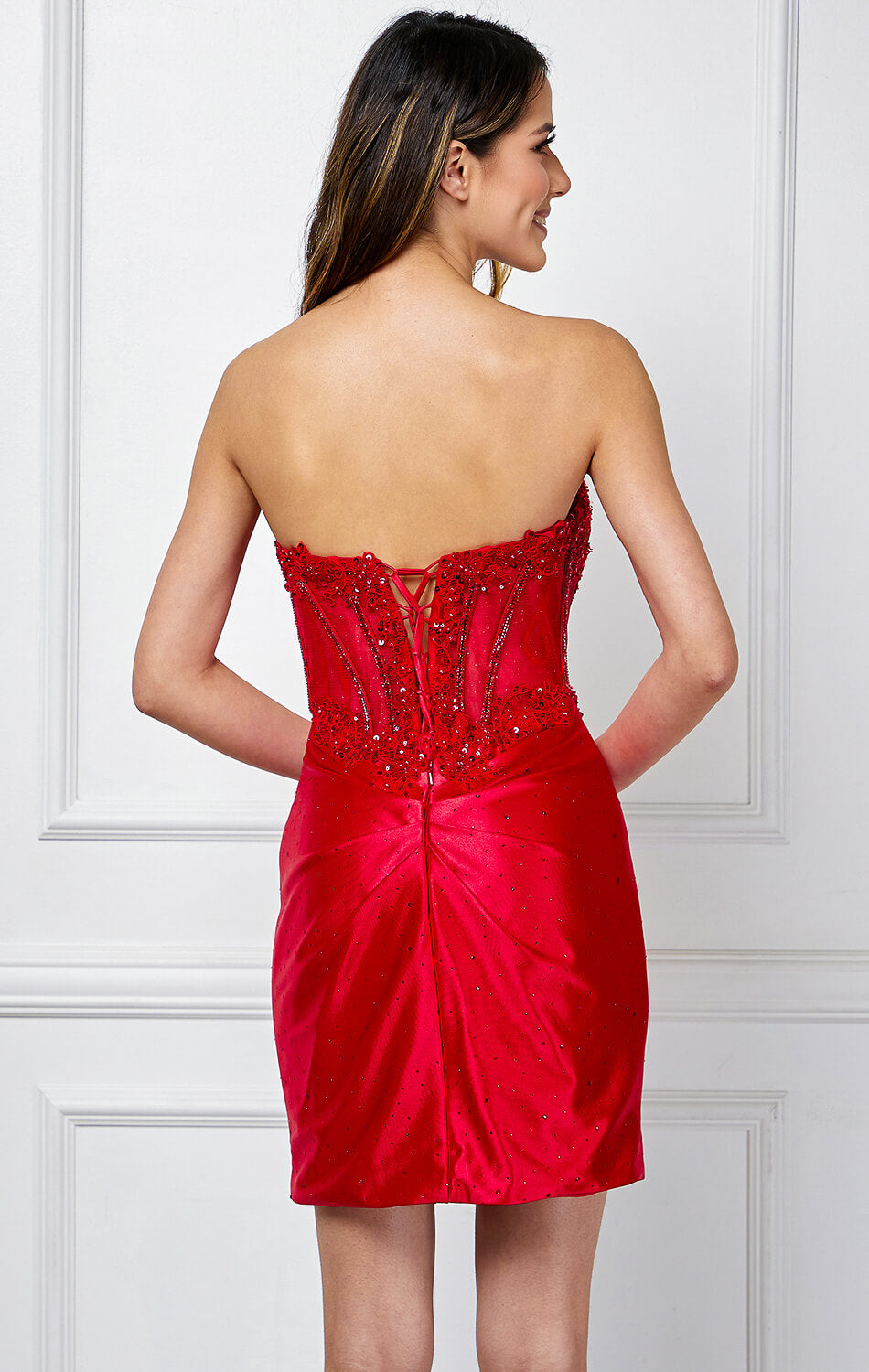 HARRIET MINI DRESS - STRAPLESS SCOOP NECKLINE COCKTAIL DRESS