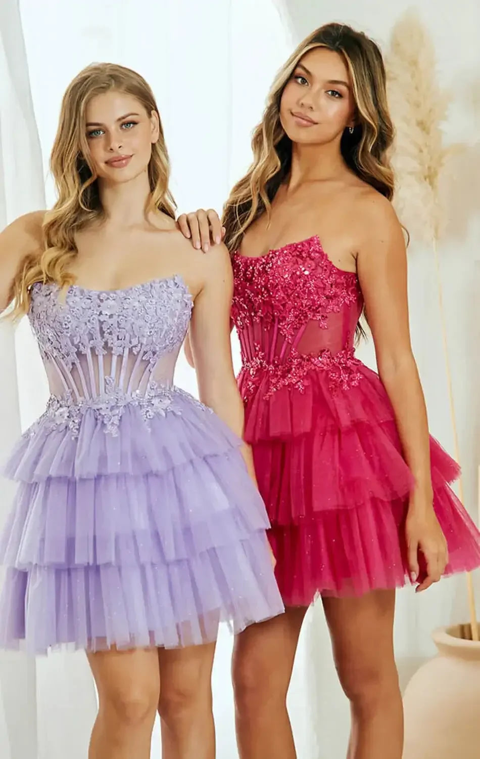 TANSY MINI DRESS - FLORAL LACE STRAPLESS COCKTAIL DRESS