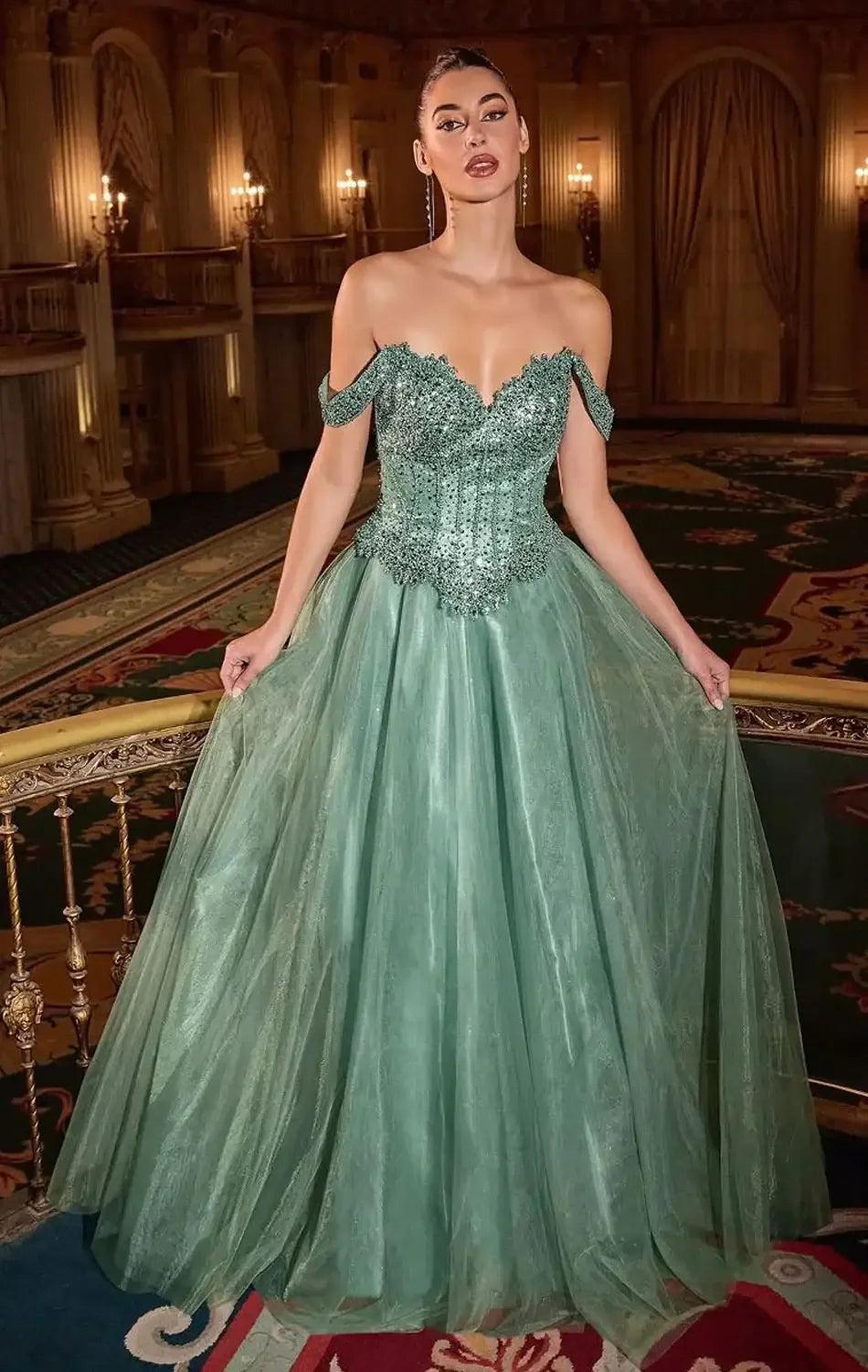 NOELLE GOWN - A-LINE GLITTER TULLE DRESS