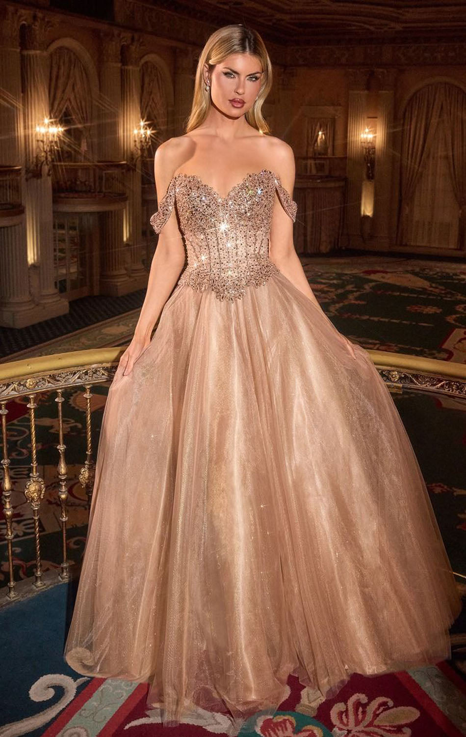 NOELLE GOWN - A-LINE GLITTER TULLE DRESS