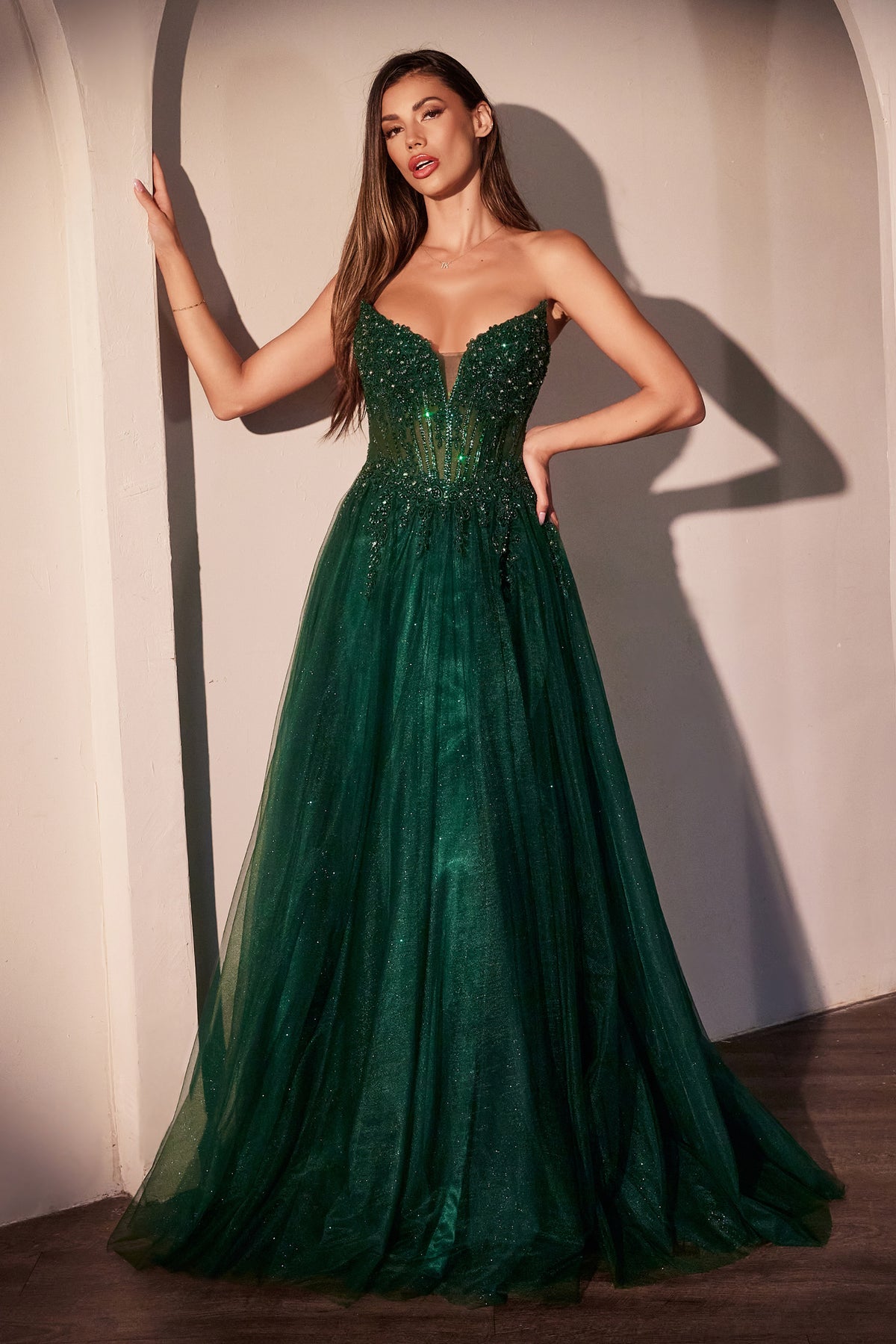 MERI GOWN - STRAPLESS LAYERED TULLE A-LINE DRESS