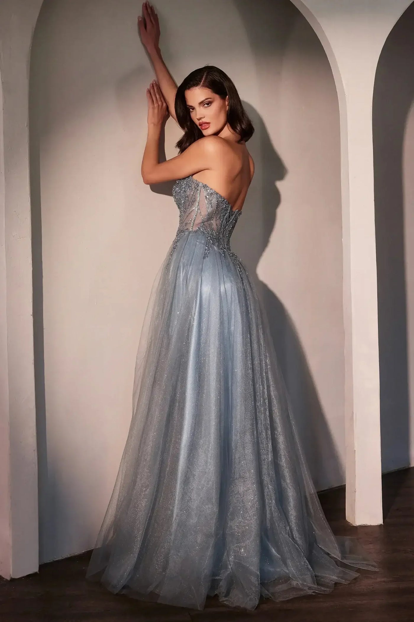 MERI GOWN - STRAPLESS LAYERED TULLE A-LINE DRESS