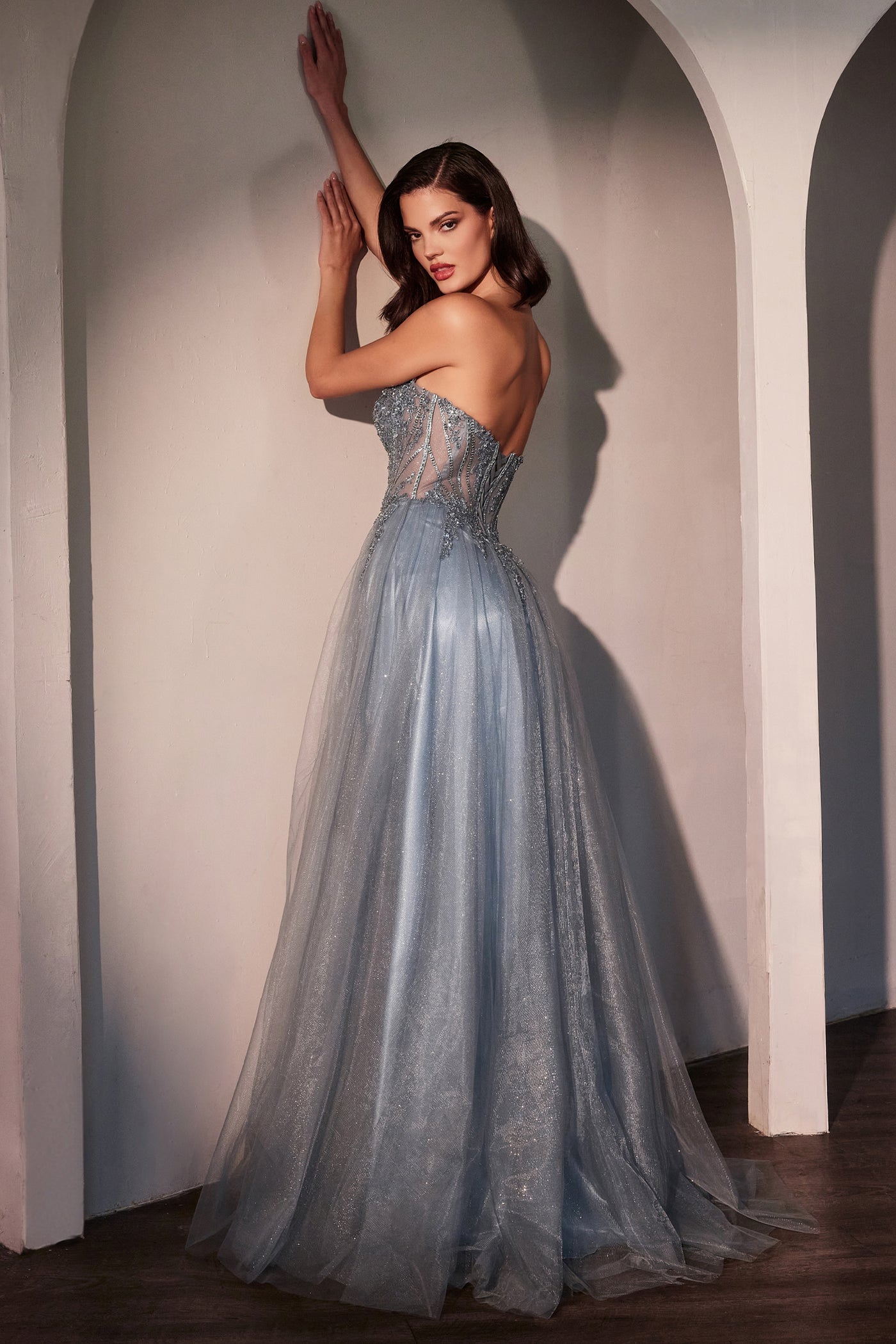MERI GOWN - STRAPLESS LAYERED TULLE A-LINE DRESS