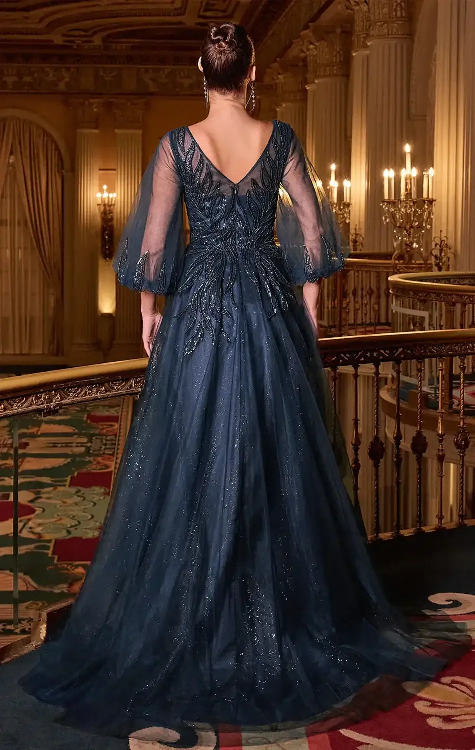 CHARITY GOWN - TULLE A-LINE GOWN WITH LONG SLEEVES