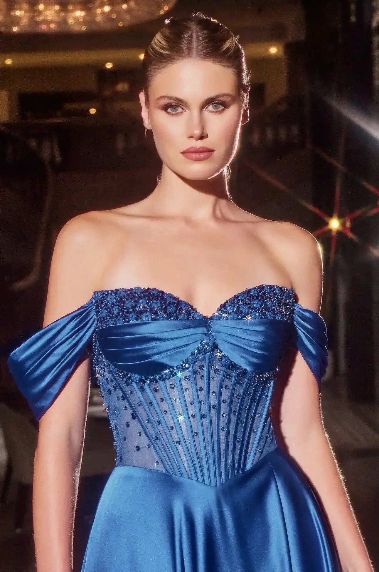 Melanie Gown - A-line Dress with Beaded Bodice & Corset Back