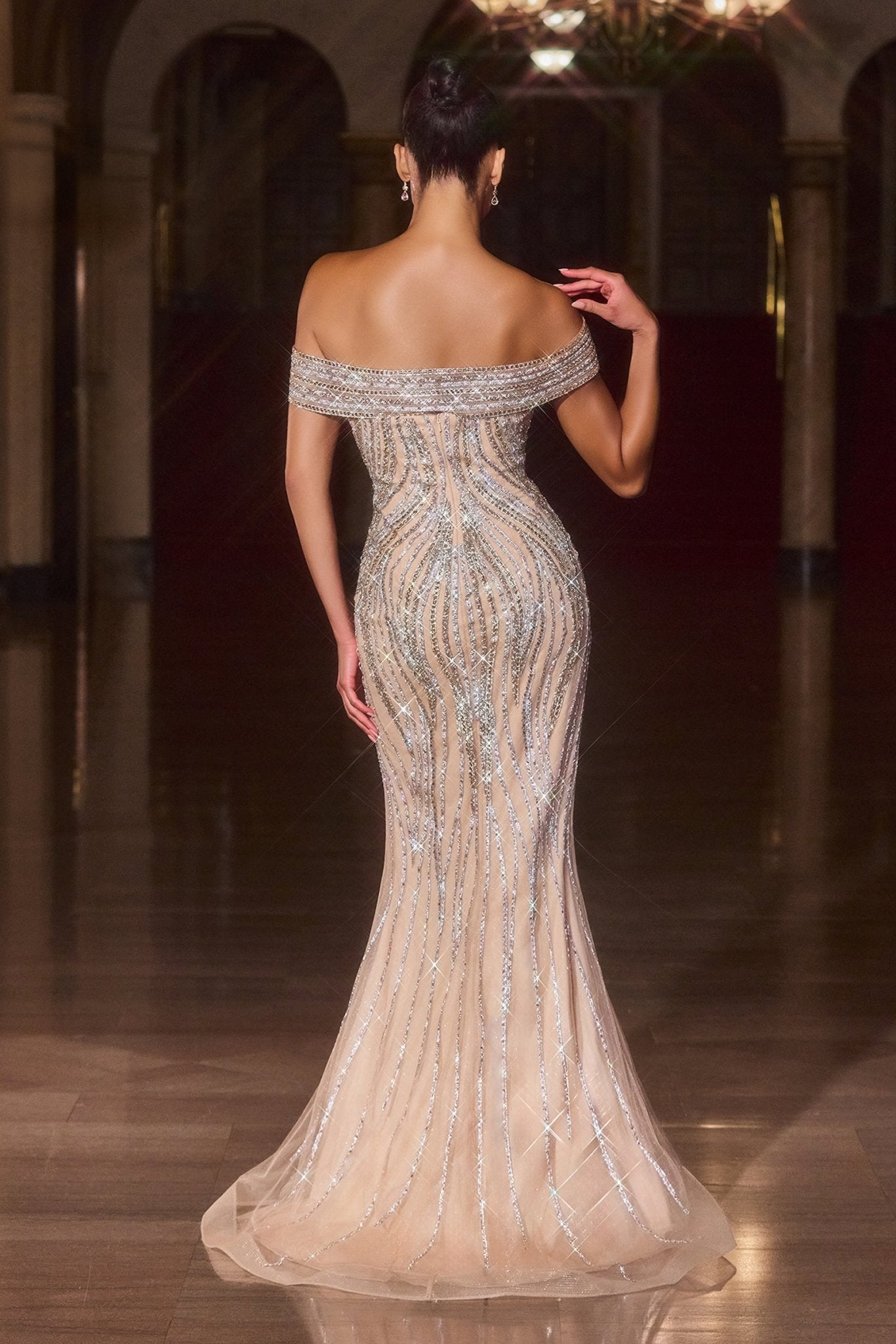 Salinger Gown - Sequin & Crystal Fitted Evening Dress