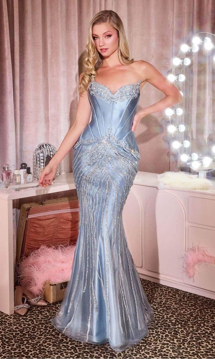 NEELA GOWN - STRAPLESS MERMAID DRESS WITH SCULPTED CORSET BODICE