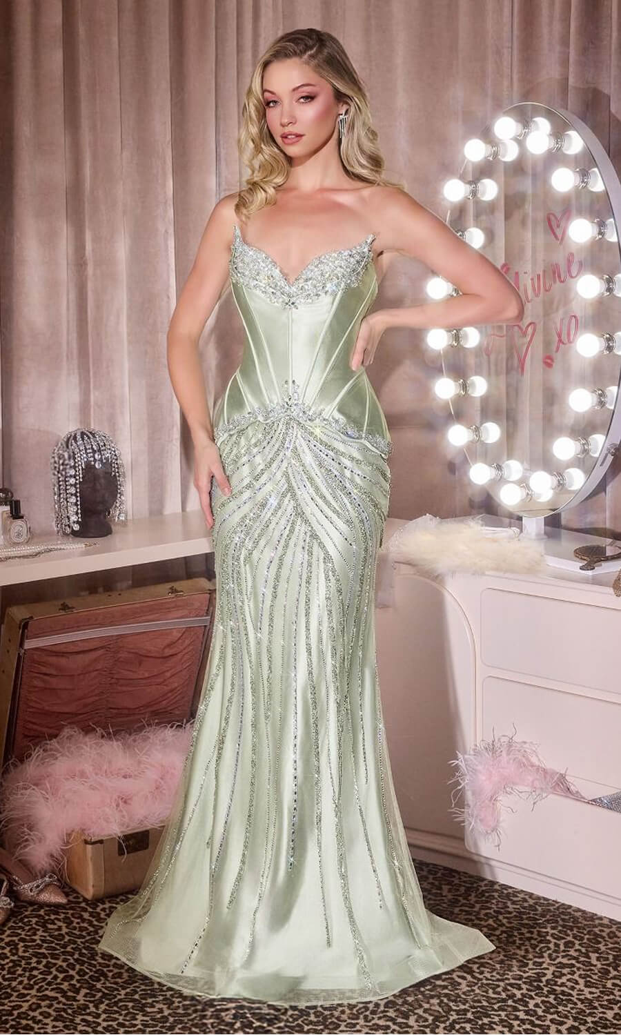 NEELA GOWN - STRAPLESS MERMAID DRESS WITH SCULPTED CORSET BODICE