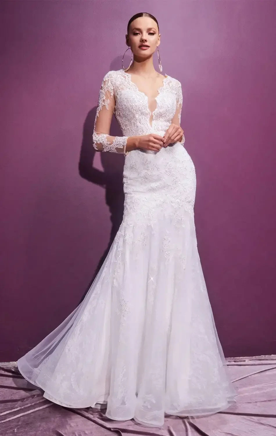 LILIBET GOWN - LAYERED LACE MERMAID BRIDAL GOWN