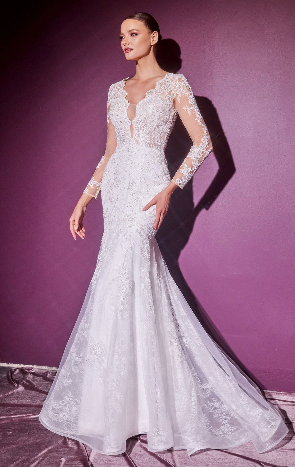 LILIBET GOWN - LAYERED LACE MERMAID BRIDAL GOWN
