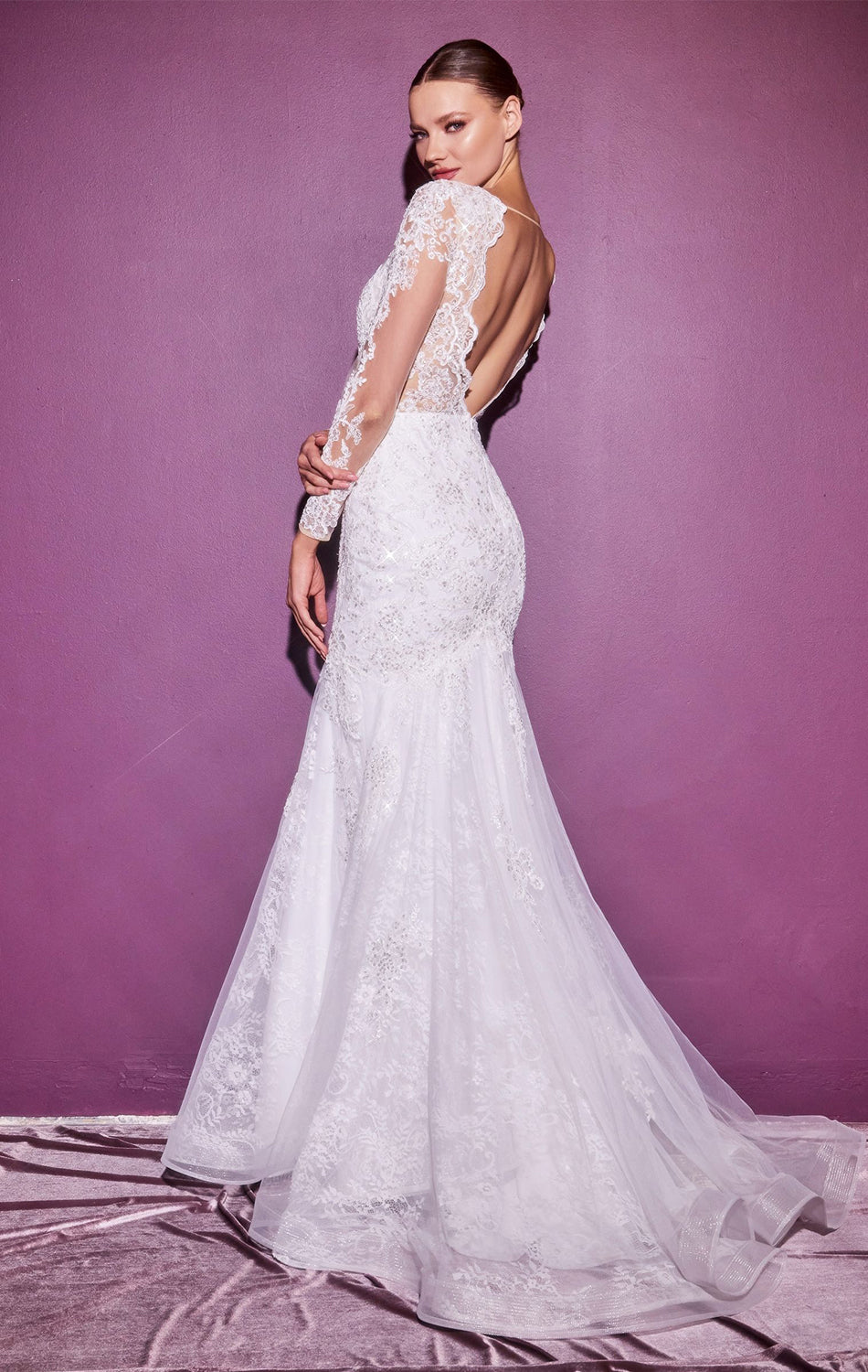 LILIBET GOWN - LAYERED LACE MERMAID BRIDAL GOWN