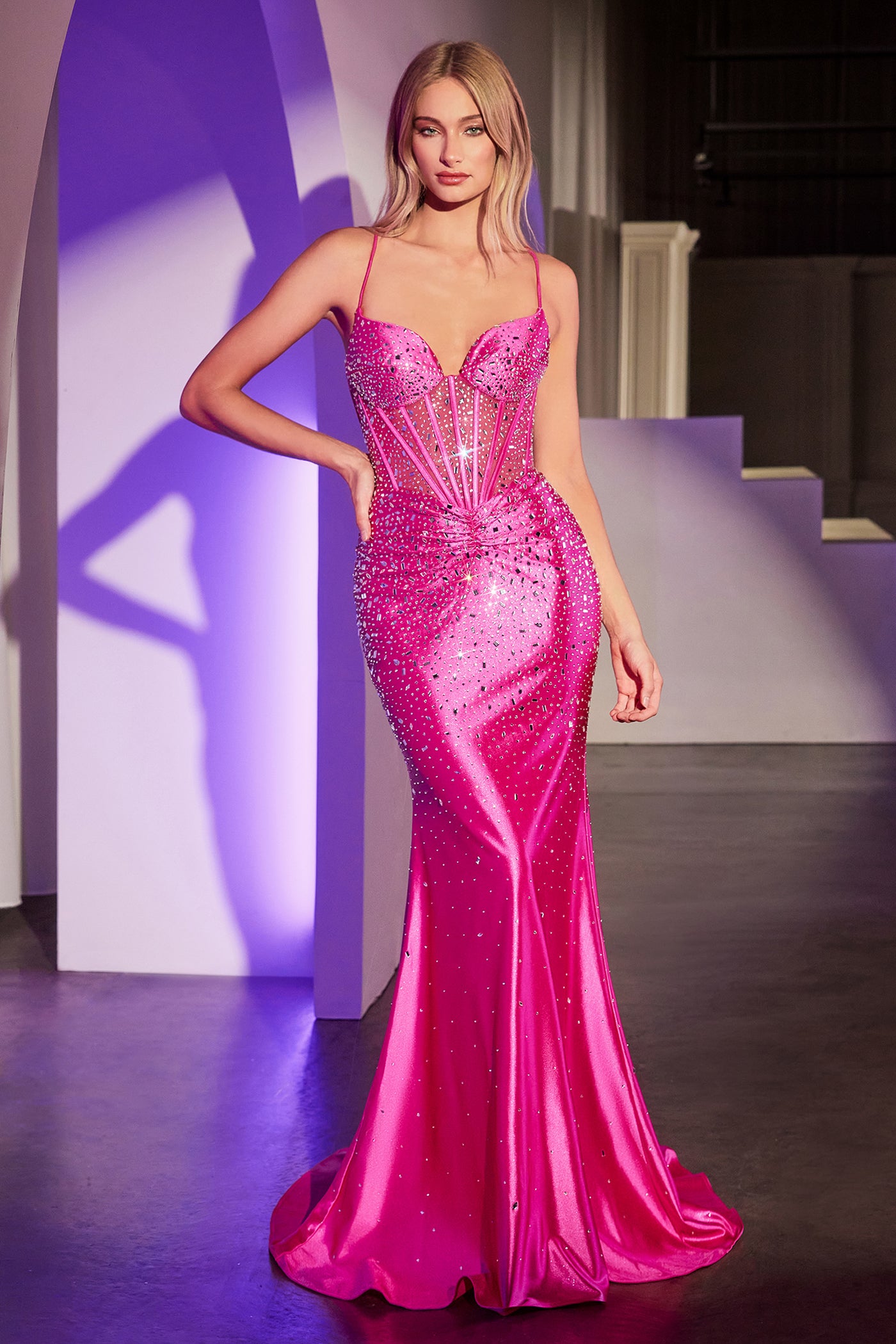 Cher Gown - Micro-Crystal Embellished Dress