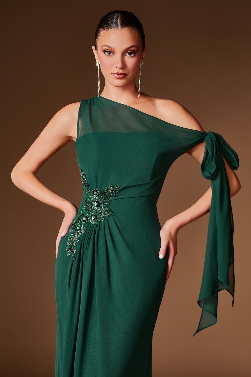 Barbara Gown - Chiffon Dress With Shoulder Tie