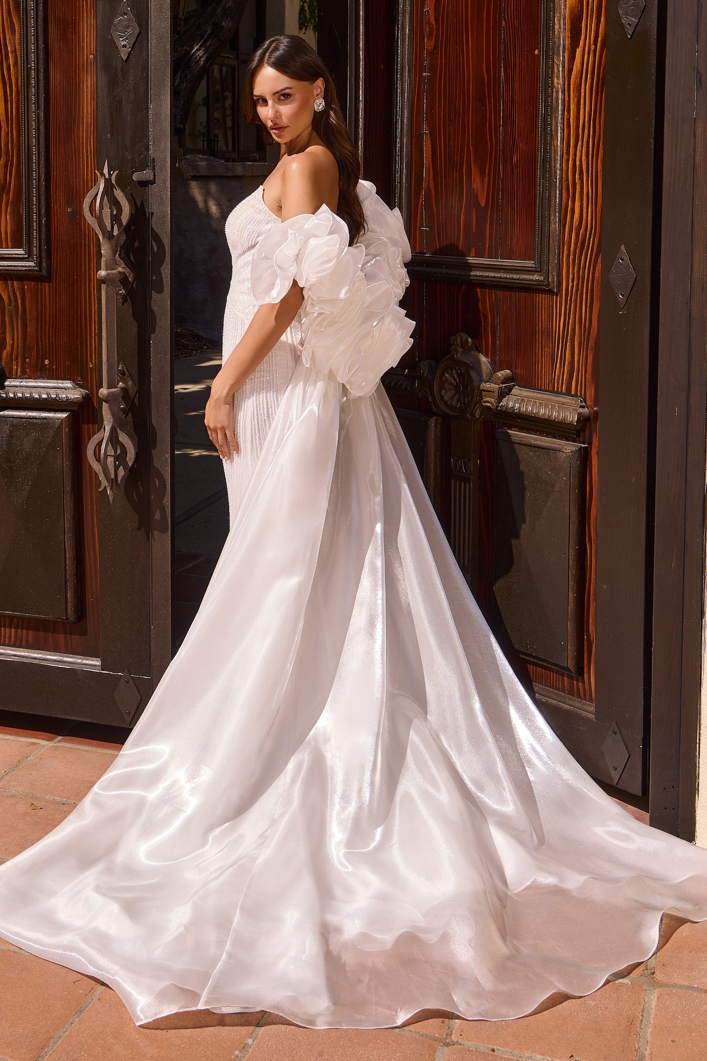 Constantina Gown - Off White Mermaid Gown & Overskirt