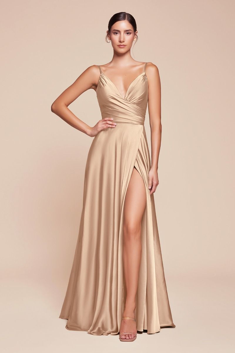 Erica Gown Champagne Gold Lady Black Tie