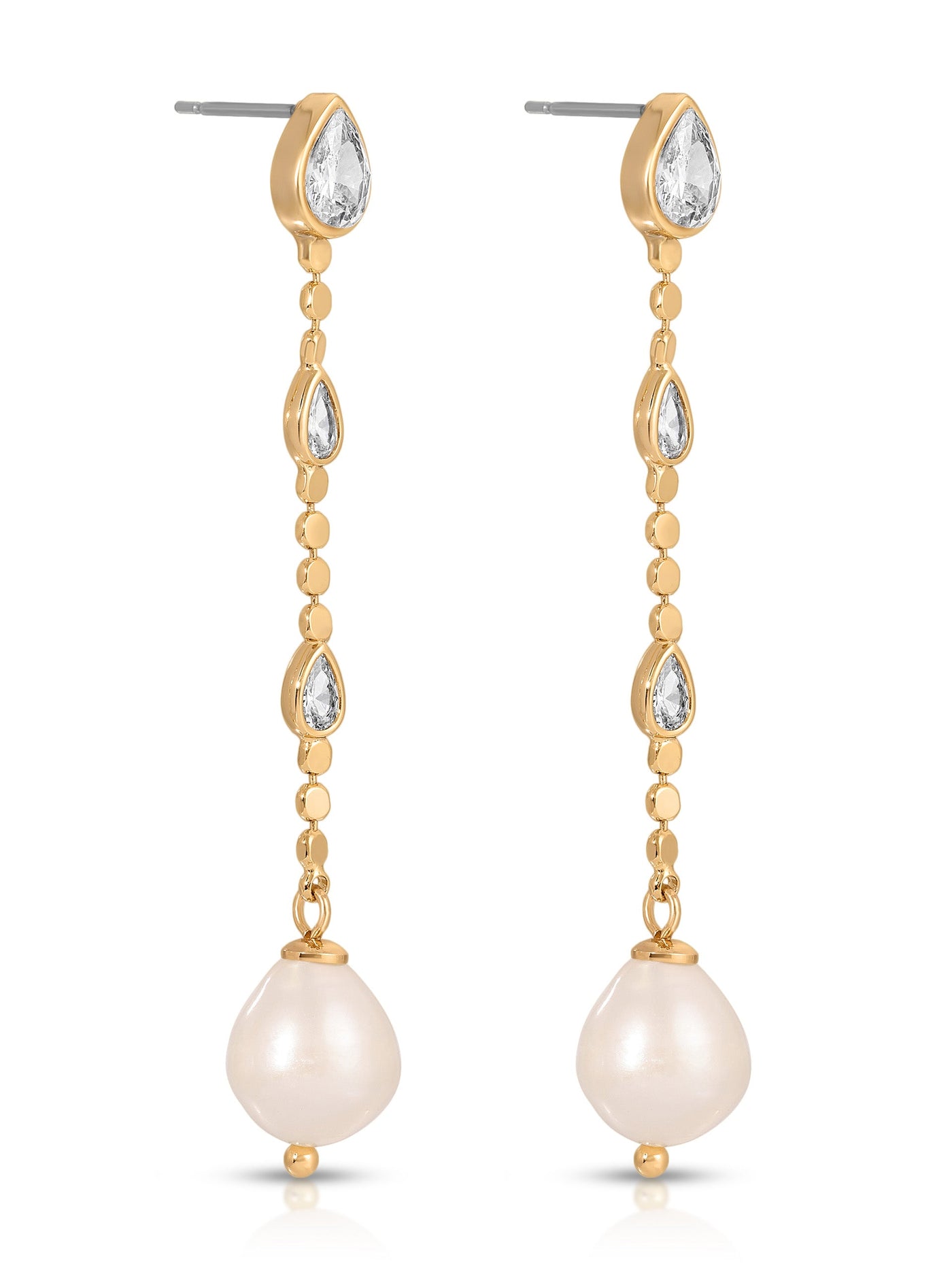 Droplet Crystal and Pearl Earring